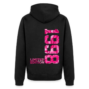 28. GEBURTSTAG PINK LIMITED EDITION 1998 - Unisex Premium Bio Zip Hoodie - Schwarz - Hinten - Nico (187cm)