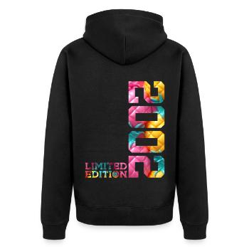 24E ANNIVERSAIRE ÉDITION LIMITÉE 2002 - Veste à capuche bio Premium Unisexe - noir - Dos - Nico (187cm)