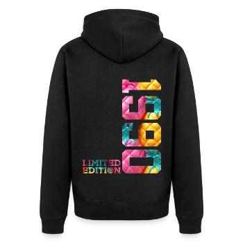 36E ANNIVERSAIRE ÉDITION LIMITÉE 1990 - Veste à capuche bio Premium Unisexe - noir - Dos - Nico (187cm)