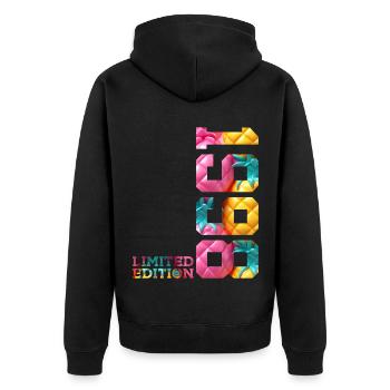 28. GEBURTSTAG LIMITED EDITION 1998 - Unisex Premium Bio Zip Hoodie - Schwarz - Hinten - Nico (187cm)