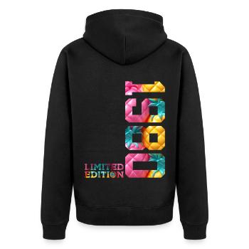 46TH BIRTHDAY LIMITED EDITION 1980 - Unisex Premium Organic Zip Hoodie - black - Back - Nico (187cm)
