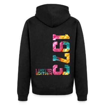53RD BIRTHDAY LIMITED EDITION 1973 - Unisex Premium Organic Zip Hoodie - black - Back - Nico (187cm)