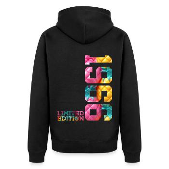 60E ANNIVERSAIRE ÉDITION LIMITÉE 1966 - Veste à capuche bio Premium Unisexe - noir - Dos - Nico (187cm)