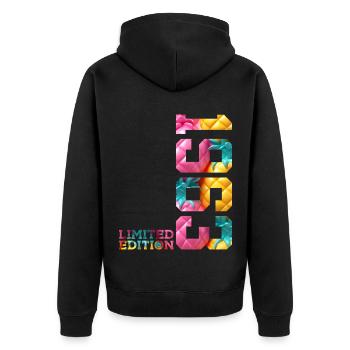 63E ANNIVERSAIRE ÉDITION LIMITÉE 1963 - Veste à capuche bio Premium Unisexe - noir - Dos - Nico (187cm)