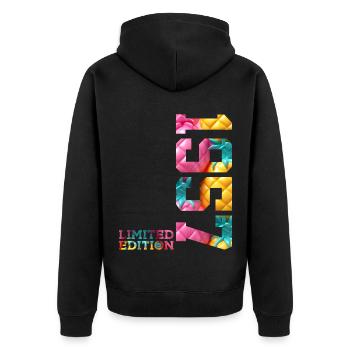 69E ANNIVERSAIRE ÉDITION LIMITÉE 1957 - Veste à capuche bio Premium Unisexe - noir - Dos - Nico (187cm)