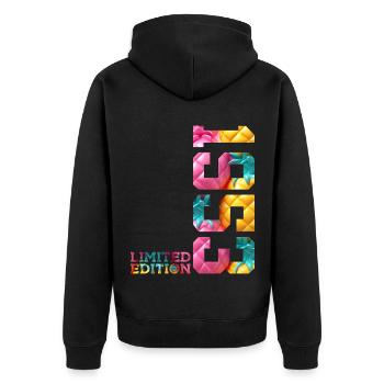 73RD BIRTHDAY LIMITED EDITION 1953 - Unisex Premium Organic Zip Hoodie - black - Back - Nico (187cm)