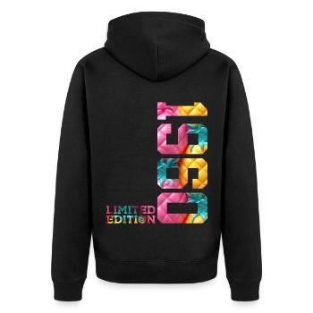 66TH BIRTHDAY LIMITED EDITION 1960 - Unisex Premium Organic Zip Hoodie - black - Back - Nico (187cm)