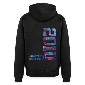 16. GEBURTSTAG 16 JAHRE LIMITED EDITION 2010 - Unisex Premium Bio Zip Hoodie - Schwarz - Hinten - Nico (187cm)