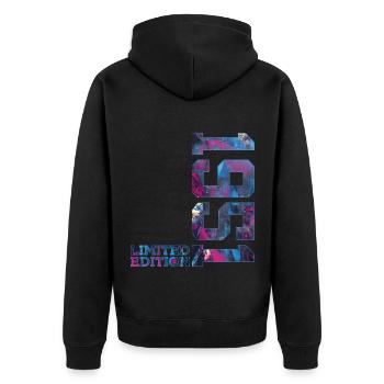 75TH BIRTHDAY 75TH ANNIVERSARY LIMITED EDITION 1951 - Unisex Premium Organic Zip Hoodie - black - Back - Nico (187cm)