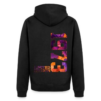 53. GEBURTSTAG 53 JAHRE LIMITED EDITION 1973 - Unisex Premium Bio Zip Hoodie - Schwarz - Hinten - Nico (187cm)