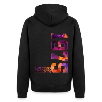 51ST BIRTHDAY 51 YEARS LIMITED EDITION 1975 - Unisex Premium Organic Zip Hoodie - black - Back - Nico (187cm)