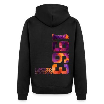 63. GEBURTSTAG 63 JAHRE LIMITED EDITION 1963 - Unisex Premium Bio Zip Hoodie - Schwarz - Hinten - Nico (187cm)
