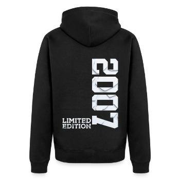 19E ANNIVERSAIRE ÉDITION LIMITÉE 2007 - Veste à capuche bio Premium Unisexe - noir - Dos - Nico (187cm)