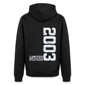 23RD BIRTHDAY LIMITED EDITION 2003 - Unisex Premium Organic Zip Hoodie - black - Back - Nico (187cm)