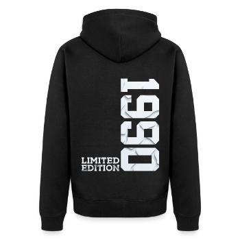 36E ANNIVERSAIRE ÉDITION LIMITÉE 1990 - Veste à capuche bio Premium Unisexe - noir - Dos - Nico (187cm)