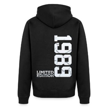 37TH BIRTHDAY LIMITED EDITION 1989 - Unisex Premium Organic Zip Hoodie - black - Back - Nico (187cm)