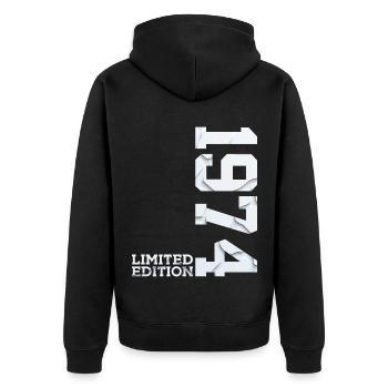 52ND BIRTHDAY LIMITED EDITION 1974 - Unisex Premium Organic Zip Hoodie - black - Back - Nico (187cm)