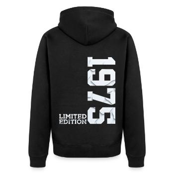 51ST BIRTHDAY LIMITED EDITION 1975 - Unisex Premium Organic Zip Hoodie - black - Back - Nico (187cm)