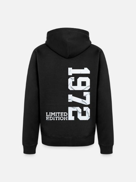 54TH BIRTHDAY LIMITED EDITION 1972 - Unisex Premium Organic Zip Hoodie - black