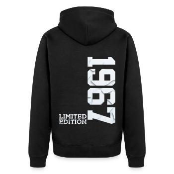 59TH BIRTHDAY LIMITED EDITION 1967 - Unisex Premium Organic Zip Hoodie - black - Back - Nico (187cm)