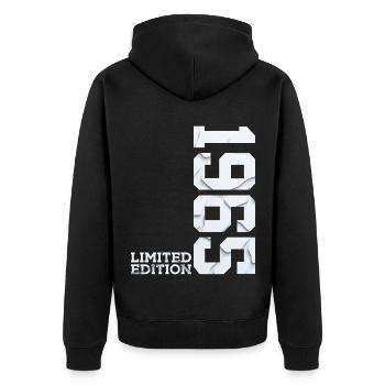 61ST BIRTHDAY LIMITED EDITION 1965 - Unisex Premium Organic Zip Hoodie - black - Back - Nico (187cm)
