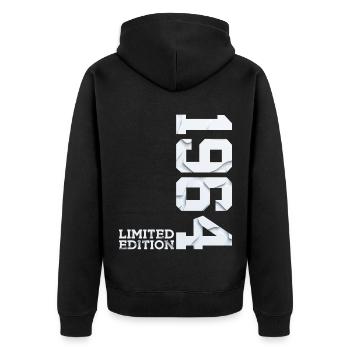 62ND BIRTHDAY LIMITED EDITION 1964 - Unisex Premium Organic Zip Hoodie - black - Back - Nico (187cm)