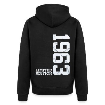 63E ANNIVERSAIRE ÉDITION LIMITÉE 1963 - Veste à capuche bio Premium Unisexe - noir - Dos - Nico (187cm)