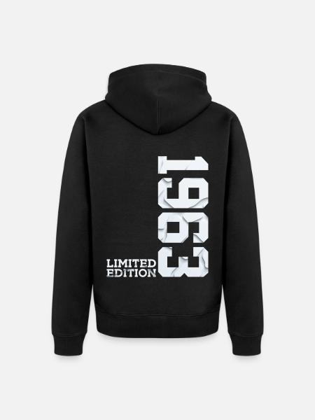 63RD BIRTHDAY LIMITED EDITION 1963 - Unisex Premium Organic Zip Hoodie - black