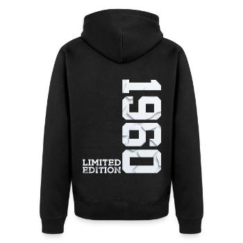 66TH BIRTHDAY LIMITED EDITION 1960 - Unisex Premium Organic Zip Hoodie - black - Back - Nico (187cm)