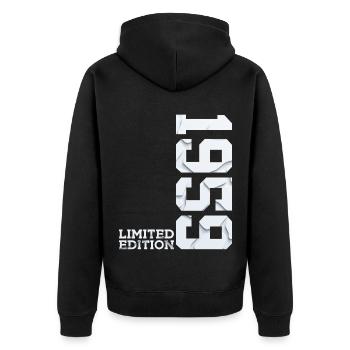 67E ANNIVERSAIRE ÉDITION LIMITÉE 1959 - Veste à capuche bio Premium Unisexe - noir - Dos - Nico (187cm)