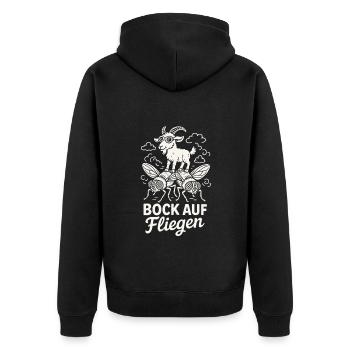 Hôtesse de l’air drôle de buck sur le dicton de vol - Veste à capuche bio Premium Unisexe - noir - Dos - Nico (187cm)