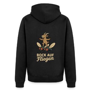Hôtesse de l’air drôle de buck sur le dicton de vol - Veste à capuche bio Premium Unisexe - noir - Dos - Nico (187cm)
