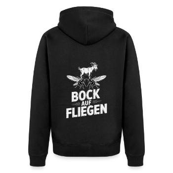 Hôtesse de l’air drôle de buck sur le dicton de vol - Veste à capuche bio Premium Unisexe - noir - Dos - Nico (187cm)