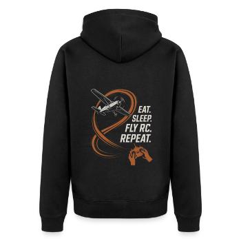 Avion rc drôle disant voler rc - Veste à capuche bio Premium Unisexe - noir - Dos - Nico (187cm)