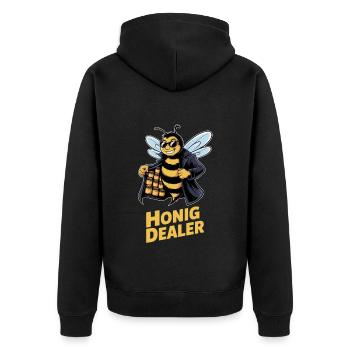 Drôle d’apiculteur disant abeilles miel marchand de miel - Veste à capuche bio Premium Unisexe - noir - Dos - Nico (187cm)