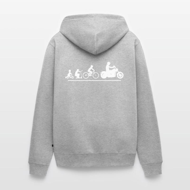 Evolution Motorcycle Biker Gift Unisex Premium Organic Zip Hoodie