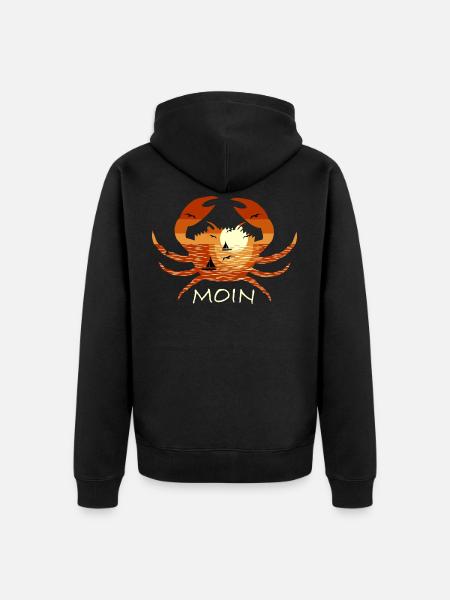 Moin North German Crab - Unisex Premium Organic Zip Hoodie - black