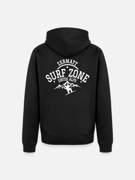 Zermatt Surf Zone - Unisex Premium Organic Zip Hoodie - black