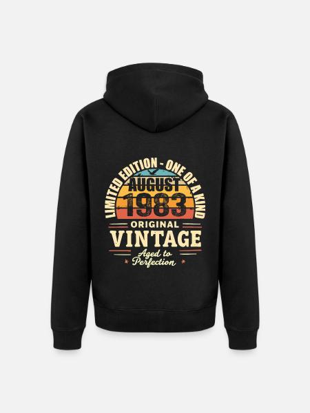 August 1983 Birthday August 1983 - Unisex Premium Organic Zip Hoodie - black