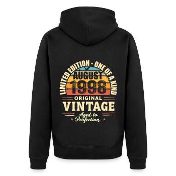 August 1998 Birthday August 1998 - August 1998 - Unisex Premium Organic Zip Hoodie - black - Back - Nico (187cm)