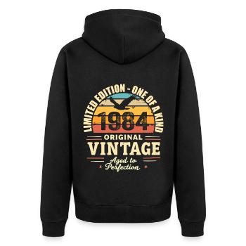 Cadeau Anniversaire 1984 Millésime 1984 Rétro 1984 - Veste à capuche bio Premium Unisexe - noir - Dos - Nico (187cm)