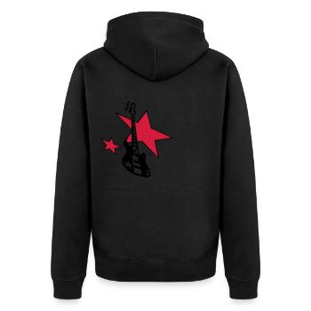 Bass E Bass Musiker 2 - Unisex Premium Bio Zip Hoodie - Schwarz - Hinten - Nico (187cm)