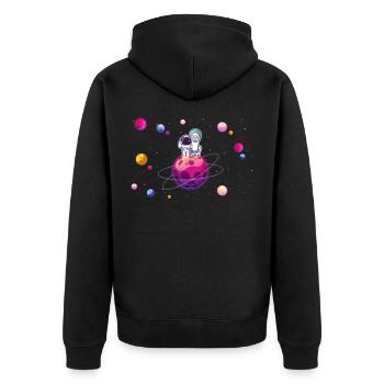 astronaute lama - Veste à capuche bio Premium Unisexe - noir - Dos - Nico (187cm)