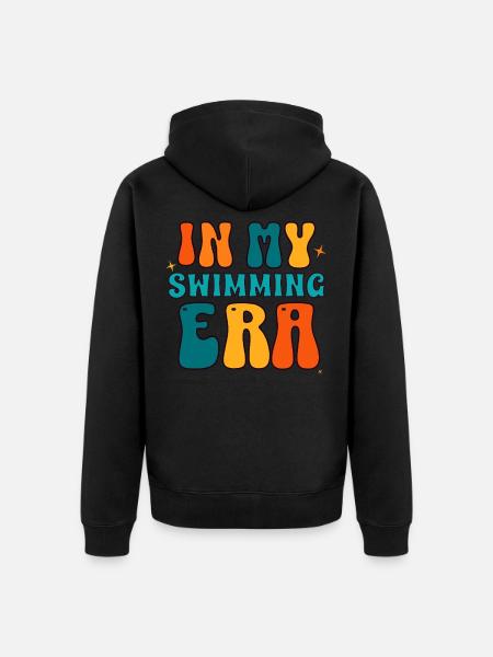 In My Swimming Era - Swim Swimmers Swimming Pool - Unisex Premium Organic Zip Hoodie - black