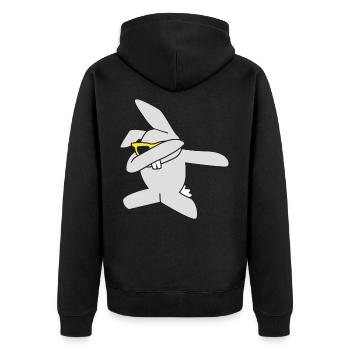 tamponnant Lapin de Pâques - Veste à capuche bio Premium Unisexe - noir - Dos - Nico (187cm)