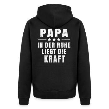 Papa T-shirt - Veste à capuche bio Premium Unisexe - noir - Dos - Nico (187cm)