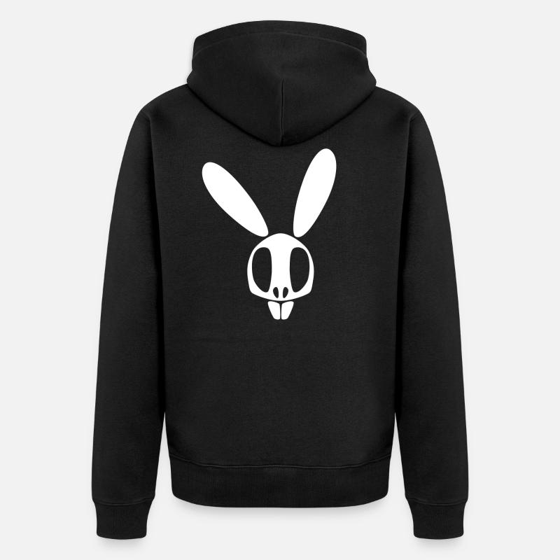 Lapin crâne blanc - Veste à capuche bio Premium Unisexe - noir