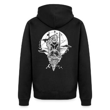 Kunst Frau Schaukel Tattoo Geschenk - Unisex Premium Bio Zip Hoodie - Schwarz - Hinten - Nico (187cm)