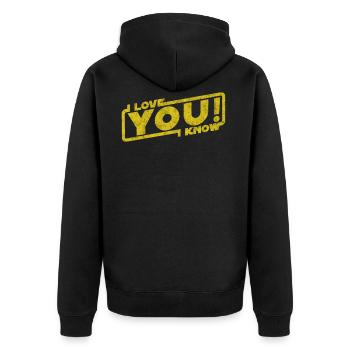 je t'aime que je connais - cadeau citation de film - Veste à capuche bio Premium Unisexe - noir - Dos - Nico (187cm)