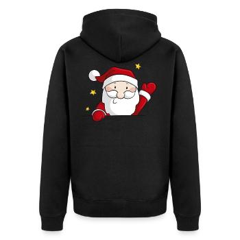 Bande dessinée Père Noël - Veste à capuche bio Premium Unisexe - noir - Dos - Nico (187cm)